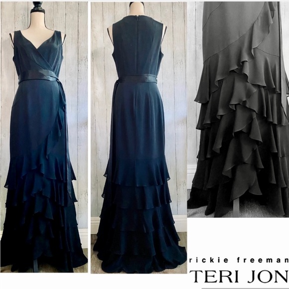 Rickie Freeman for Teri Jon Dresses & Skirts - Teri Jon by Rickie Freeman Ruffle Tiered Silk Gown